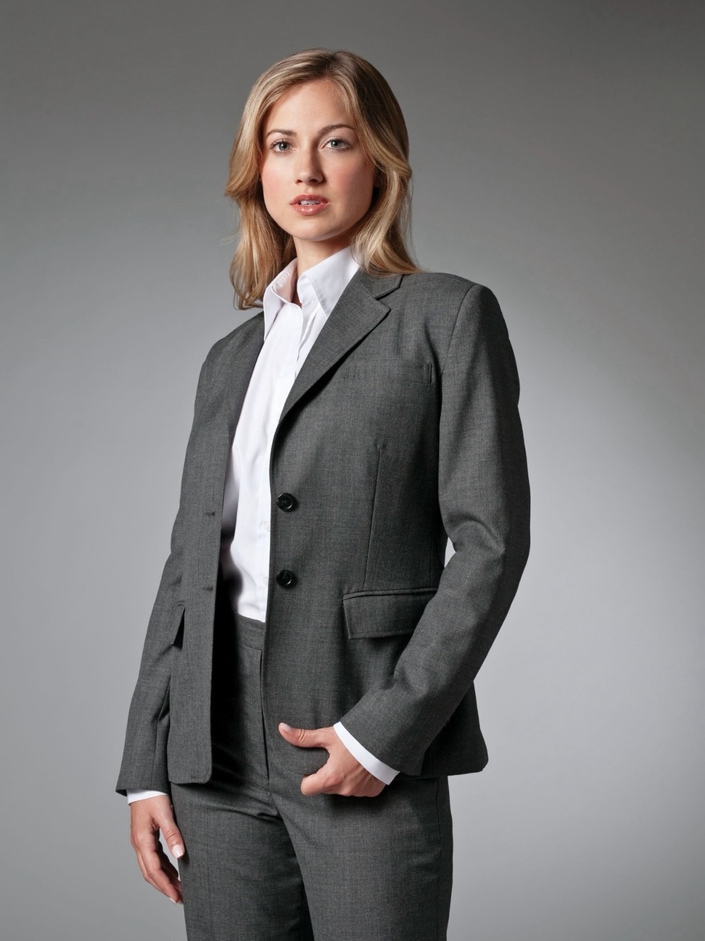 Women's Tailored Gray Blazer Jacket Sizes 0-26